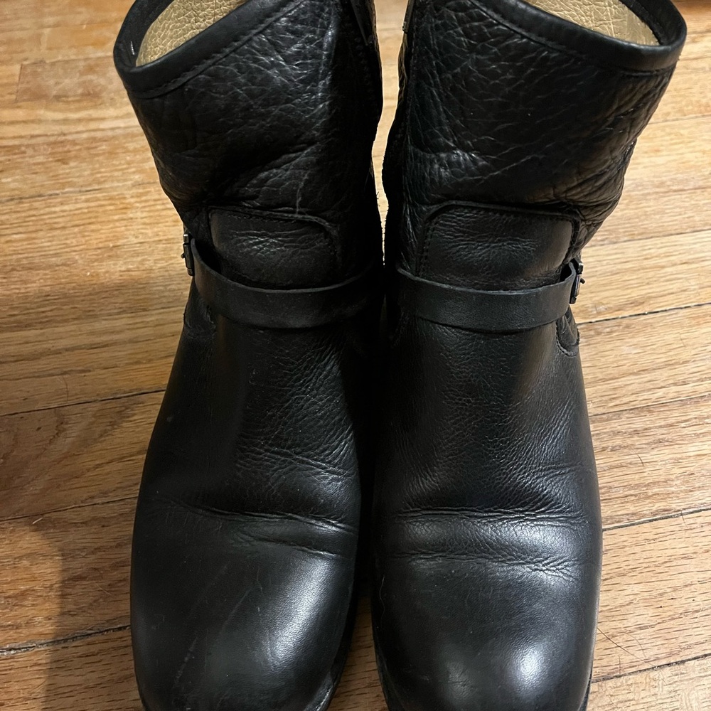 Frye Black Leather Ankle Boots